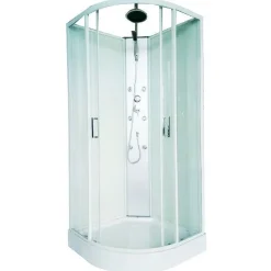 Hierova suihkukaappi Harma White Onyx 85x85x225 cm valkoinen profiili kirkas lasi