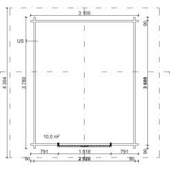 Hirsilato LP Garden R Kymppi, 10m², rakomallinen