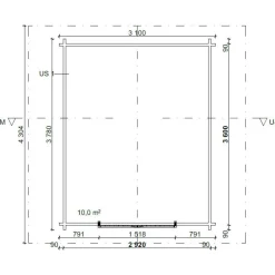 Hirsilato LP Garden U Kymppi, 10m², vinoseinäinen