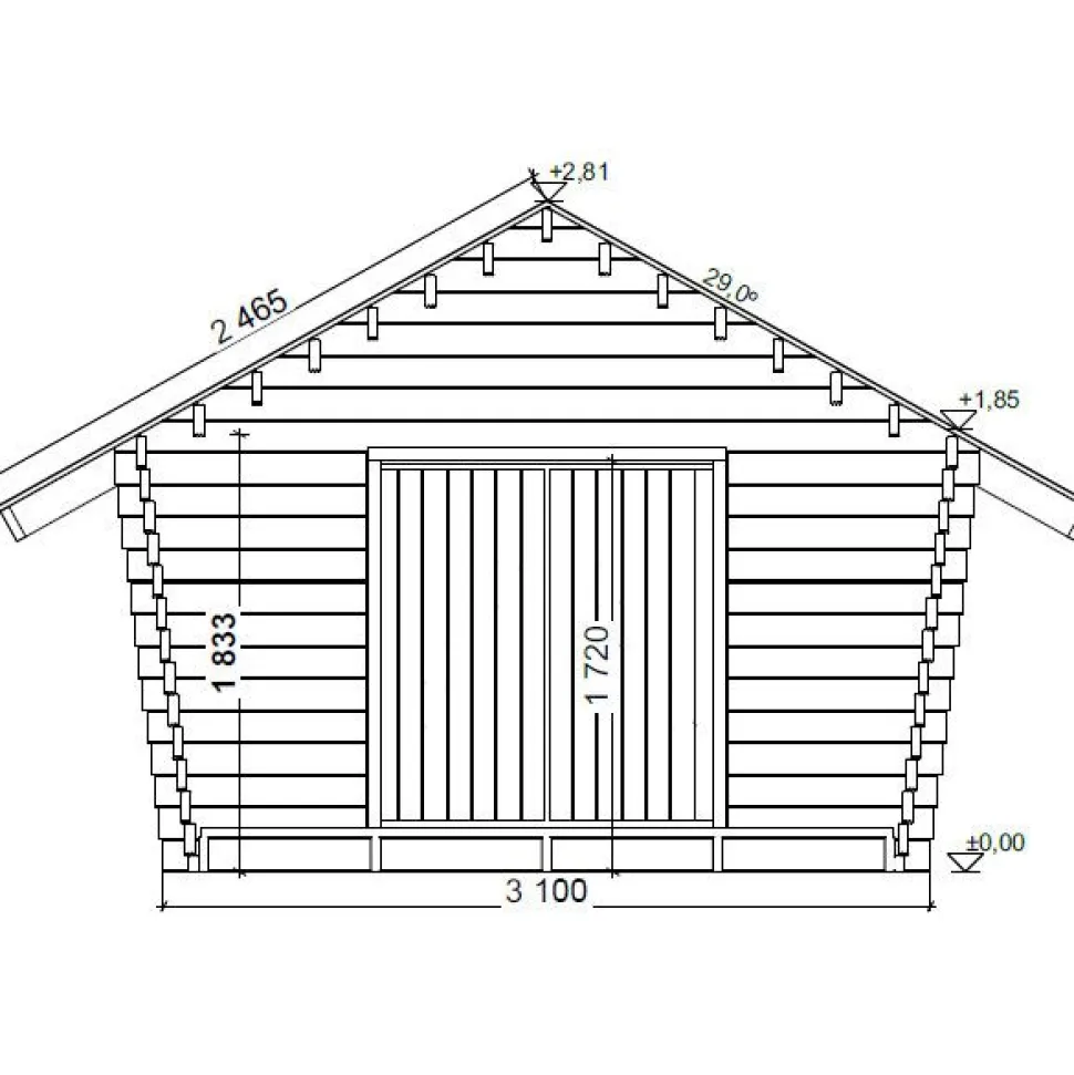 Hirsilato LP Garden U Kymppi, 10m², vinoseinäinen