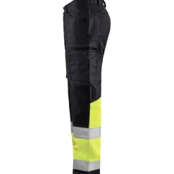 Huomiohousut Blåkläder 1551 Highvis Stretch musta/huomiokeltainen
