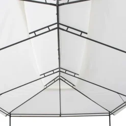 Huvimaja verhoilla 600x298x270 cm 180 g/m² valkoinen