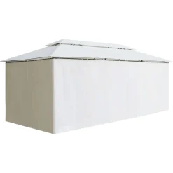 Huvimaja verhoilla 600x298x270 cm 180 g/m² valkoinen