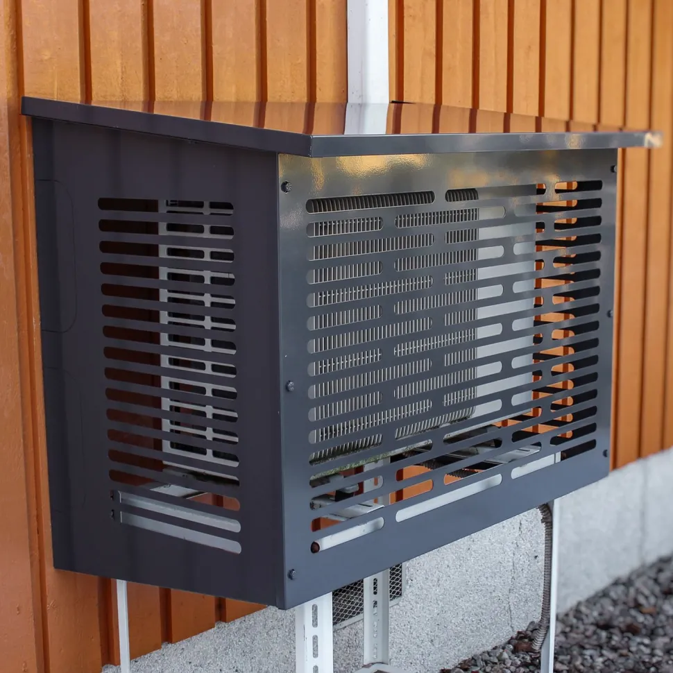 Ilmalämpöpumpun suojakotelo Suomipiipunhattu, harmaa