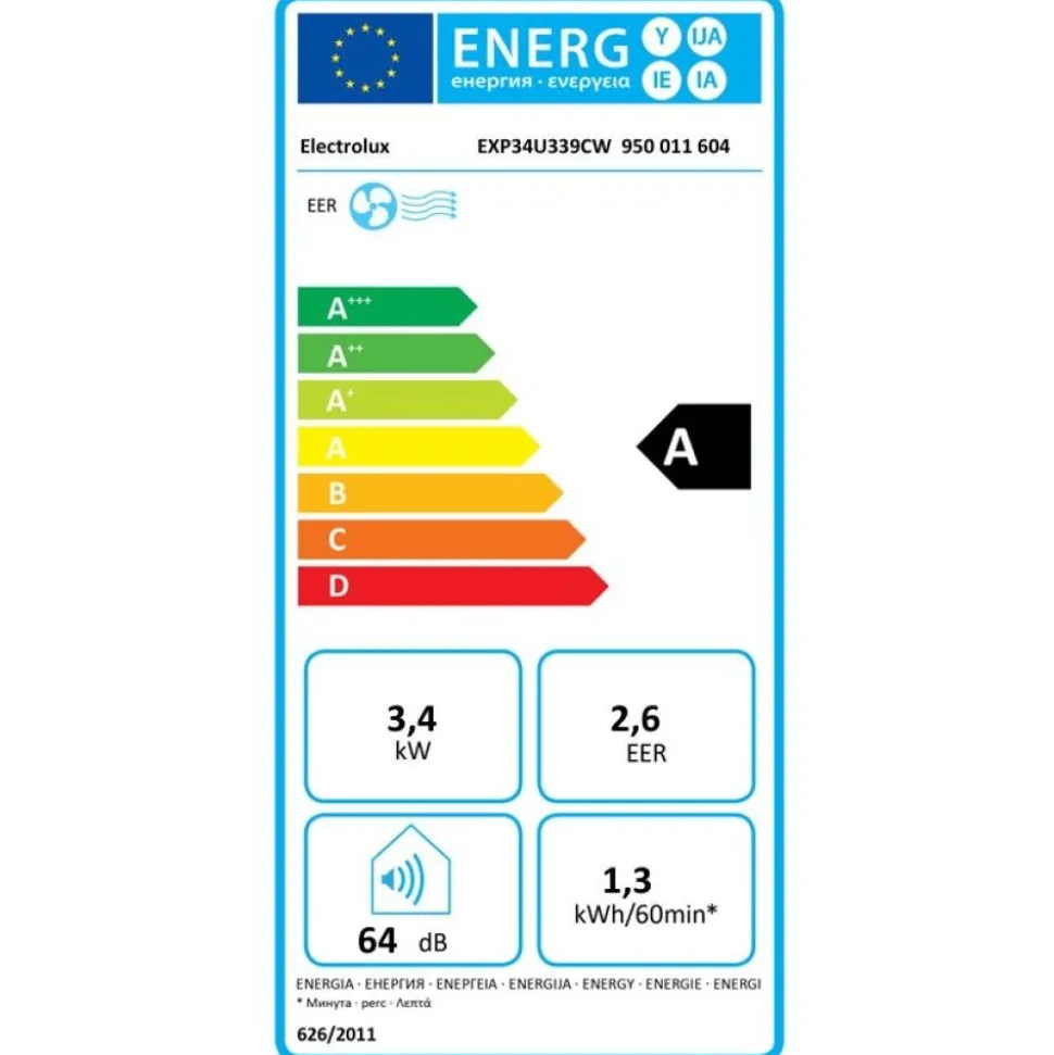 Ilmastointilaite Electrolux Comfort 600 EXP34U339CW, siirrettävä, 3500W, 12000BTU, valkoinen