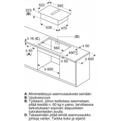 Induktiotaso liesituulettimella Bosch Serie 4 PVS611B16E 60cm