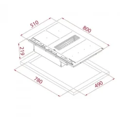 Induktiotaso liesituulettimella Teka AFF87601MSTBK, 800x510 mm, musta