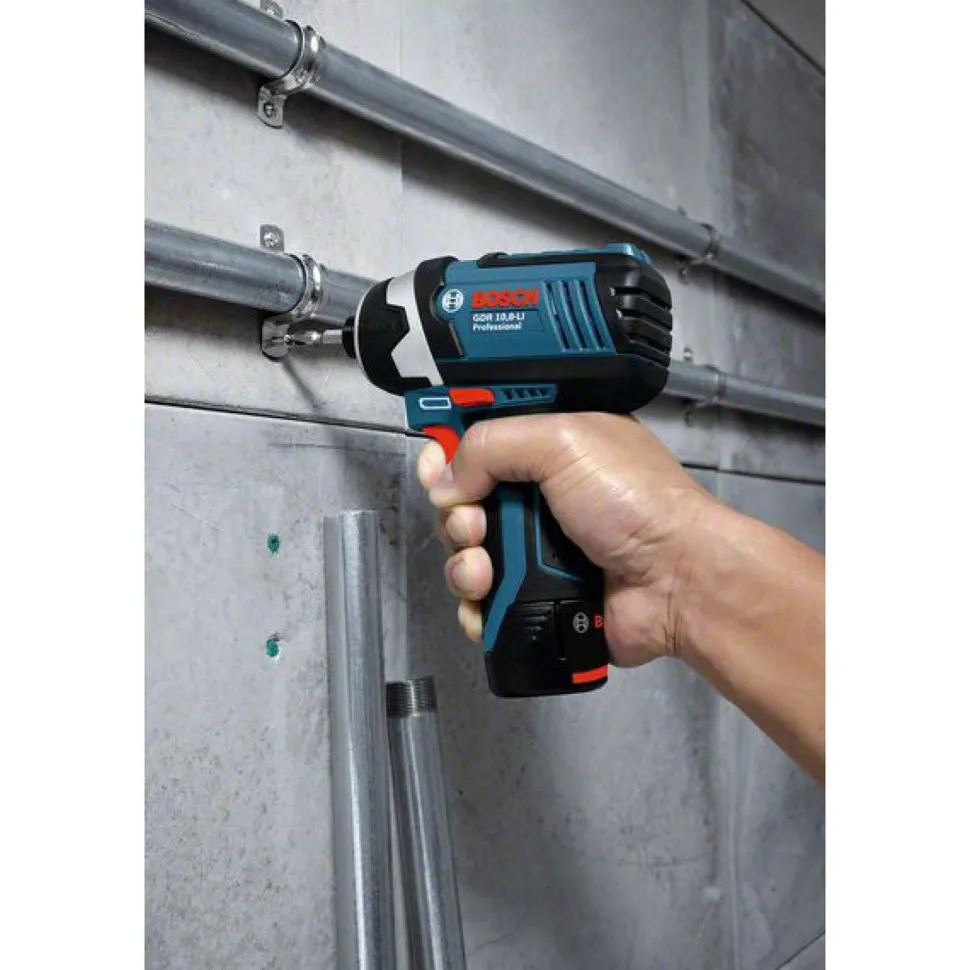Iskuruuvinväännin Bosch Professional GDR 12V-105 2x2,0 Ah akuilla + L-Boxx