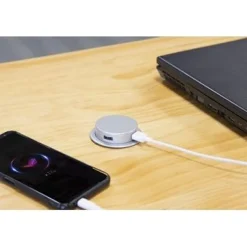 Jatkojohto Gelia 3+2 Pop up 1,5m 3-osainen + 2xUSB-A harmaa/musta