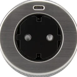 Jatkojohto Gelia Pöytäyksikkö 1+1 1,5m 1-osainen + 1xUSB-C + USB-A adapteri musta