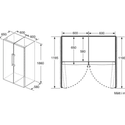 Jääkaappi ja pakastin Siemens KS36VVXDP GS36NVXEV iQ300, 120cm, 346/242 l, musta teräs