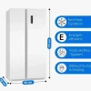 Jääkaappipakastin Bomann SBS7344W Side by Side French Door, 90cm, 291/151 l, valkoinen