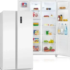 Jääkaappipakastin Bomann SBS7344W Side by Side French Door, 90cm, 291/151 l, valkoinen