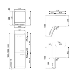Jääkaappipakastin Smeg FAB32LCR6, 60,1cm, 234/97 l