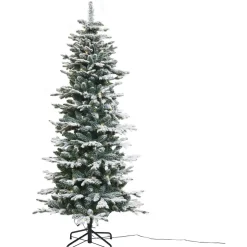 Joulukuusi Nordic Winter, kapea PE/PVC, lumella ja valoilla, luokka A, 180x86cm