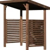 Jätekatos Suunnikas pulpettikatto, 600l tai 2x240l astialle, ruskea