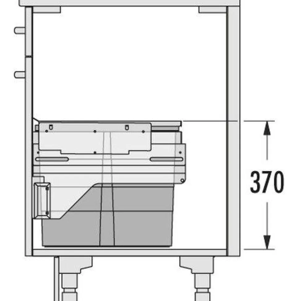 Jätevaunu Savo CARGO 50cm 2x13 + 1x17 l