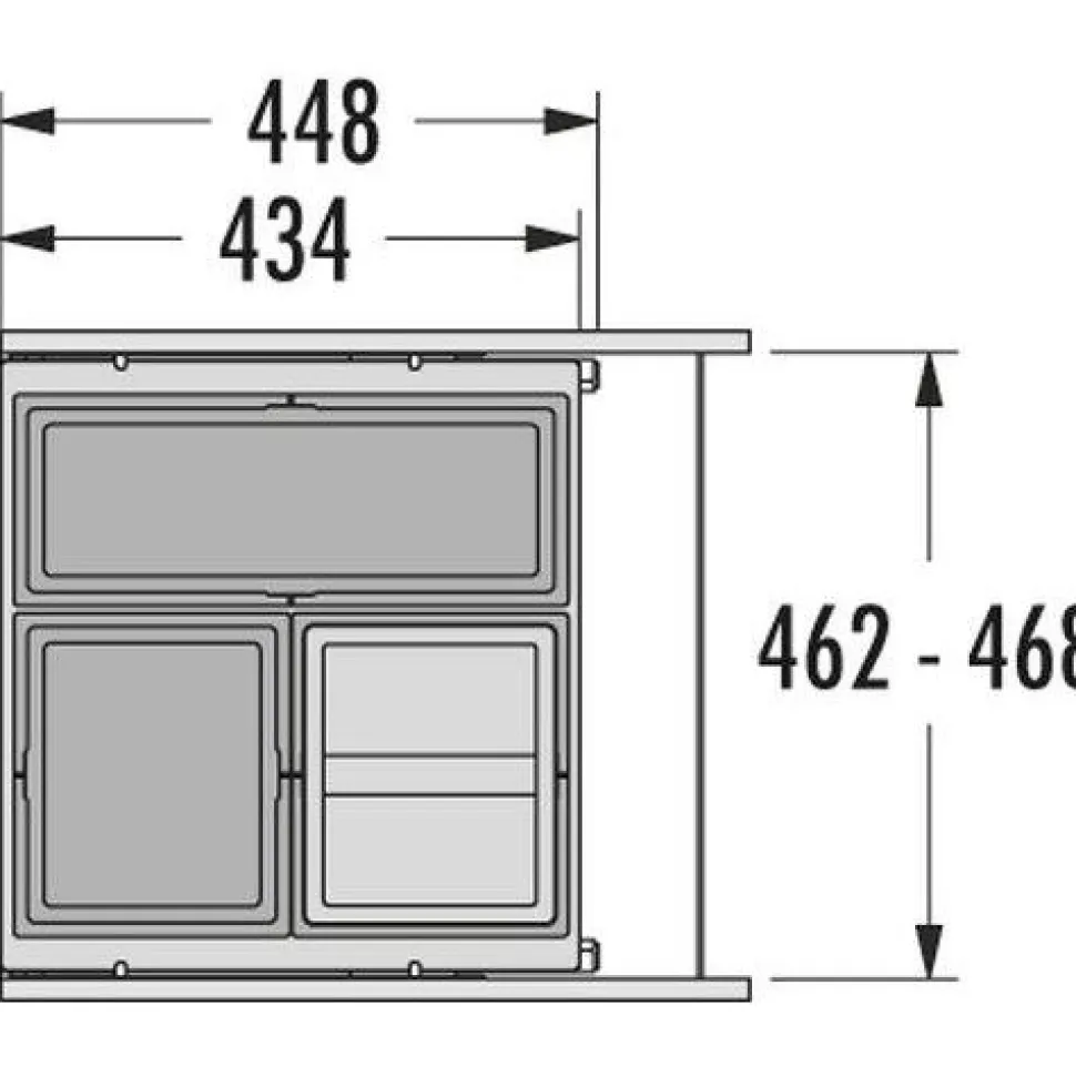 Jätevaunu Savo CARGO 50cm 2x13 + 1x17 l