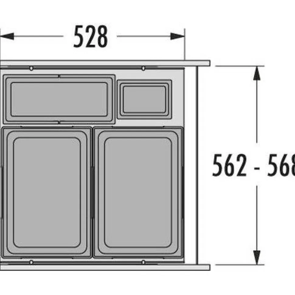 Jätevaunu Savo EURO CARGO 60cm 2x38 + 1x12 + 1x2,5 l