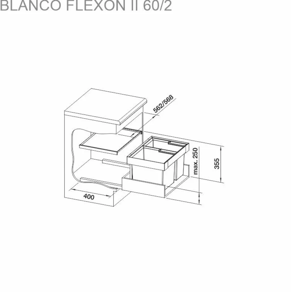 Jäteyksikkö Blanco Flexon II 60/2
