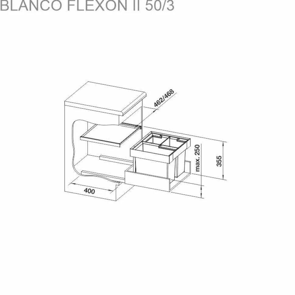 Jäteyksikkö Blanco Flexon II 50/3