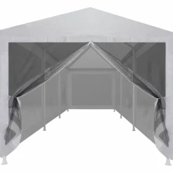 Juhlateltta 8 verkkosivuseinää 9x3m valkoinen