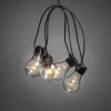 Juhlavalosarja Konstsmide, IP44, 10 x LED, musta/amber, himmennin