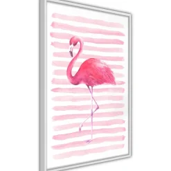 Juliste Artgeist Flamingo and Stripes kehyksillä eri kokoja