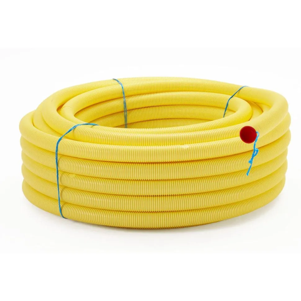 Kaapelinsuojaputki Meltex TEL B Ø50 mm x 50 m keltainen vetolangalla