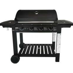 Kaasugrilli Dose Barbeque, 4 poltinta, puutaso, musta