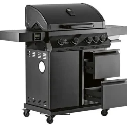 Kaasugrilli Landmann Rexon Cool Black MaxX 4.1, 4 poltinta, infrapunasivukeitin