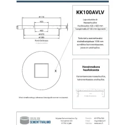 Kaivonkansi ø 1000 mm aukolla, 110 mm läpiviennillä, naarashuullos