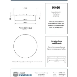 Kaivonkansi ø 600 mm umpinainen uurreliitoksella uros