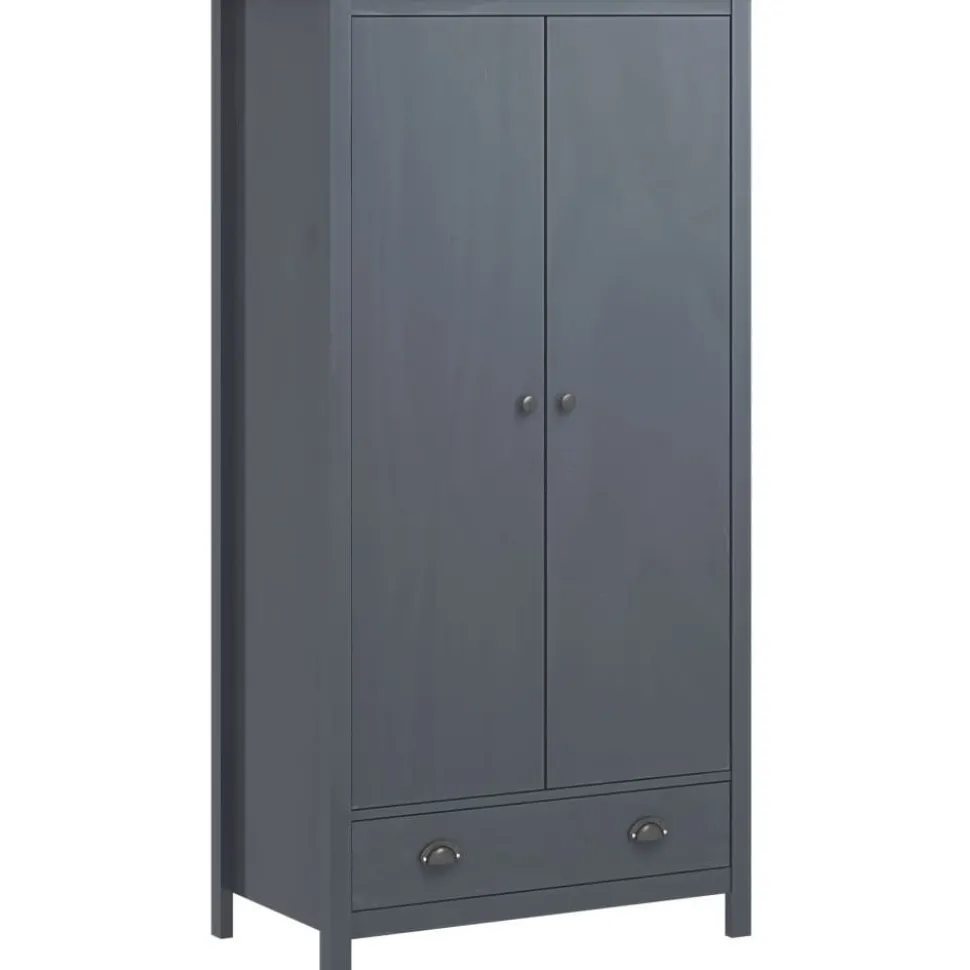 Kaksiovinen vaatekaappi hill range harmaa 89cm mänty
