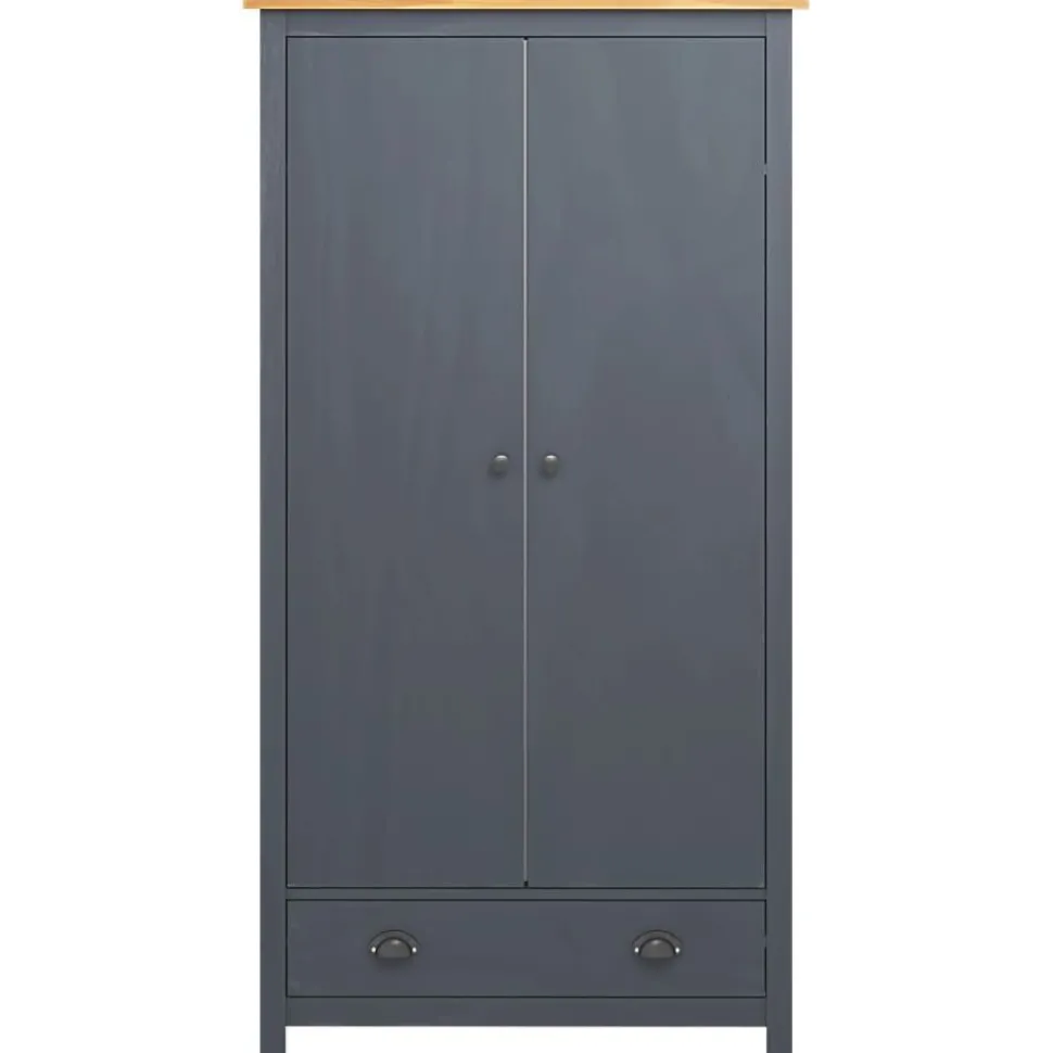 Kaksiovinen vaatekaappi hill range harmaa 89cm mänty