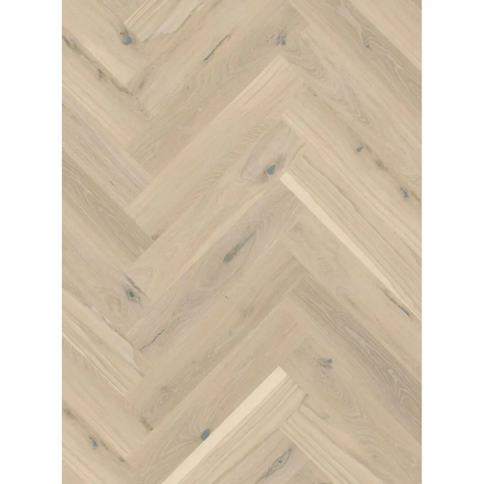 Kalanruotoparketti Boen Oak Pale White Vivo, mattalakattu, harjattu