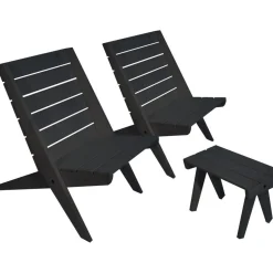 Kalusteryhmä EcoFurn Granny, 2 tuolia + pöytä, mänty