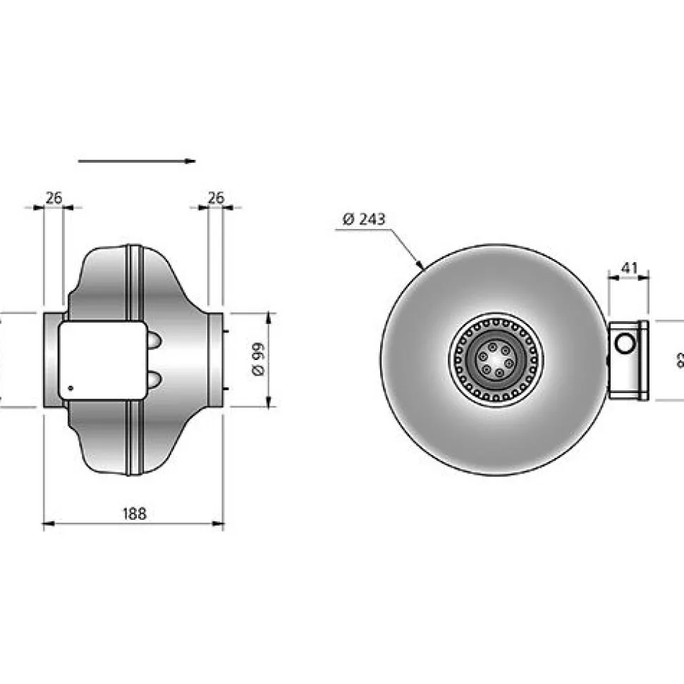 Kanavapuhallin Östberg CK 100 A, IV-kanavan halkaisija 100 mm