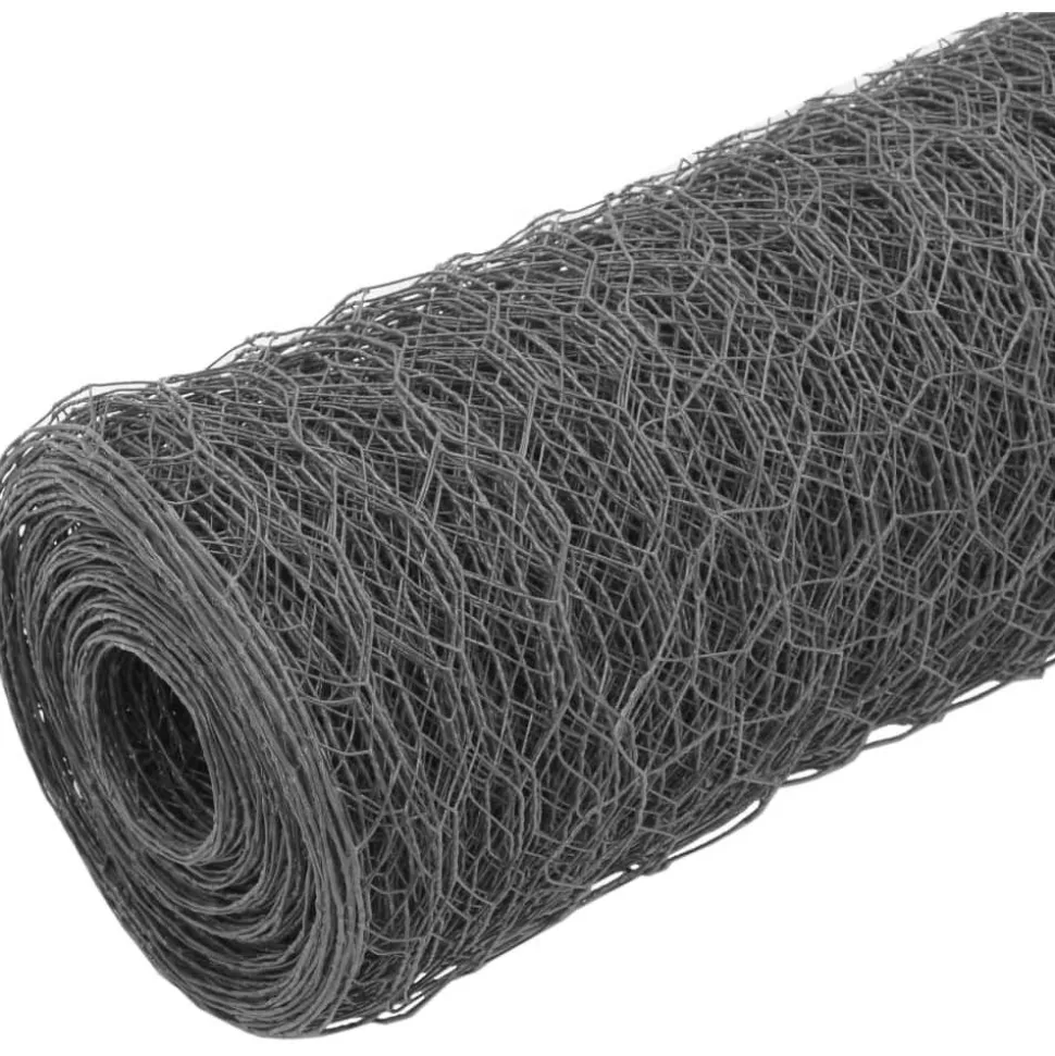 Kanaverkko teräs PVC pinnoitteella silmäkoko 36mm 36x1.5m harmaa