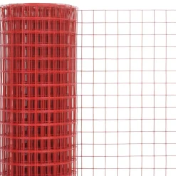 Kanaverkko 16x16mm teräs PVC pinnoitteella 10x1m punainen