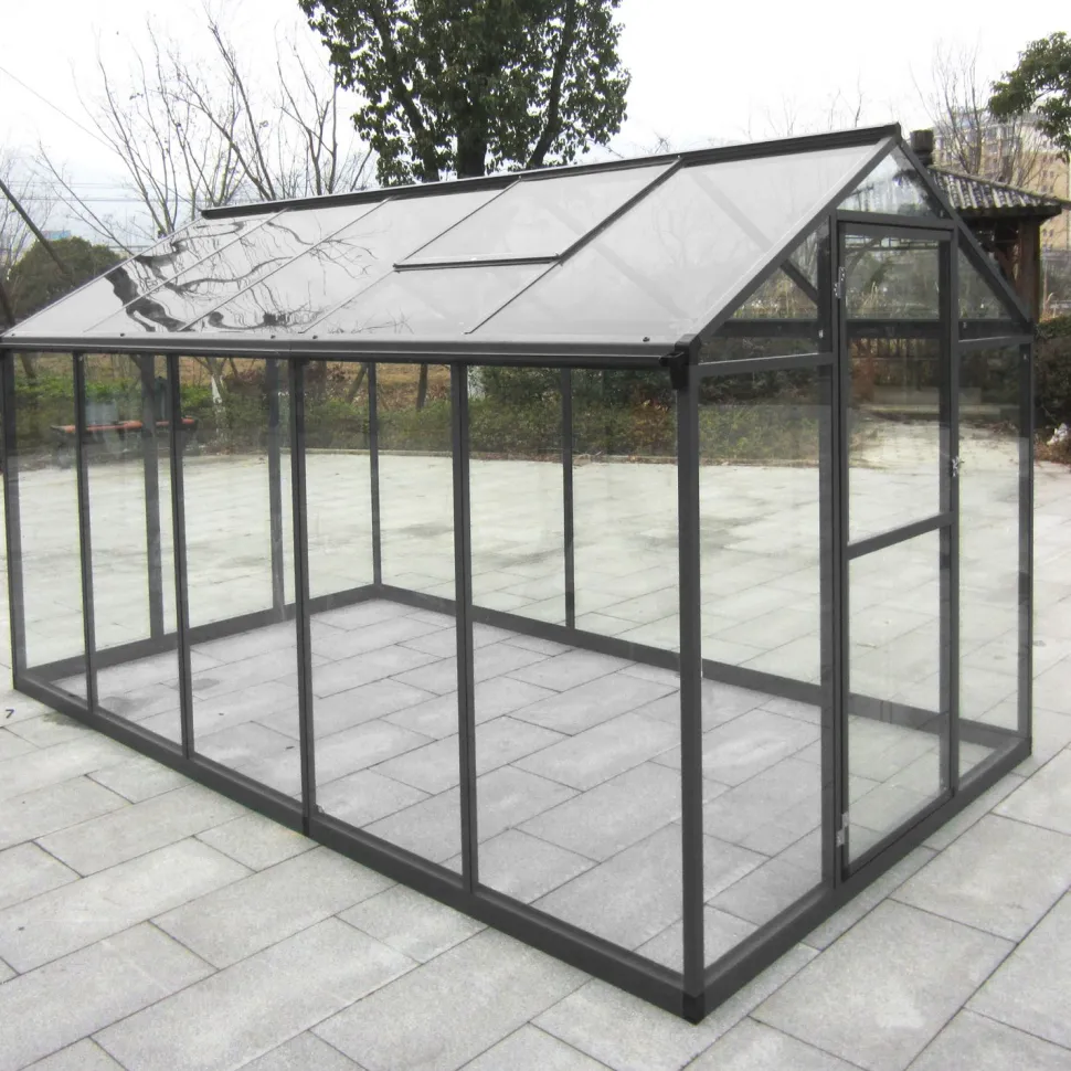 Kasvihuone AB Polar Elegant 5,7m², turvalasit, harmaa alumiinirunko