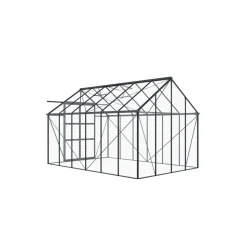 Kasvihuone AB Polar, 8.94m², turvalaseilla, tummanharmaa runko