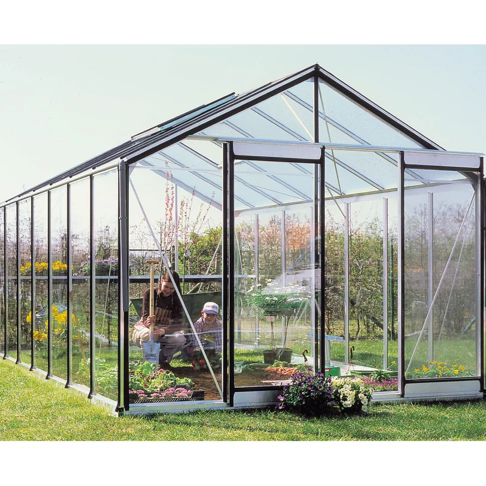 Kasvihuone ACD Prestige 15,9 m² turvalasi/alumiini + sokkeli