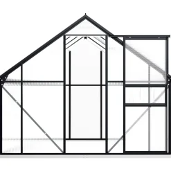 Kasvihuone alumiinirungolla 4,75 m², 190x250x202 cm, antrasiitti