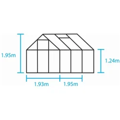 Kasvihuone Halls Popular 3,8 m² lasi/alumiini