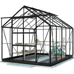 Kasvihuone Lykke Glass 8,2m² musta