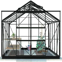Kasvihuone Lykke Glass 8,2m² musta