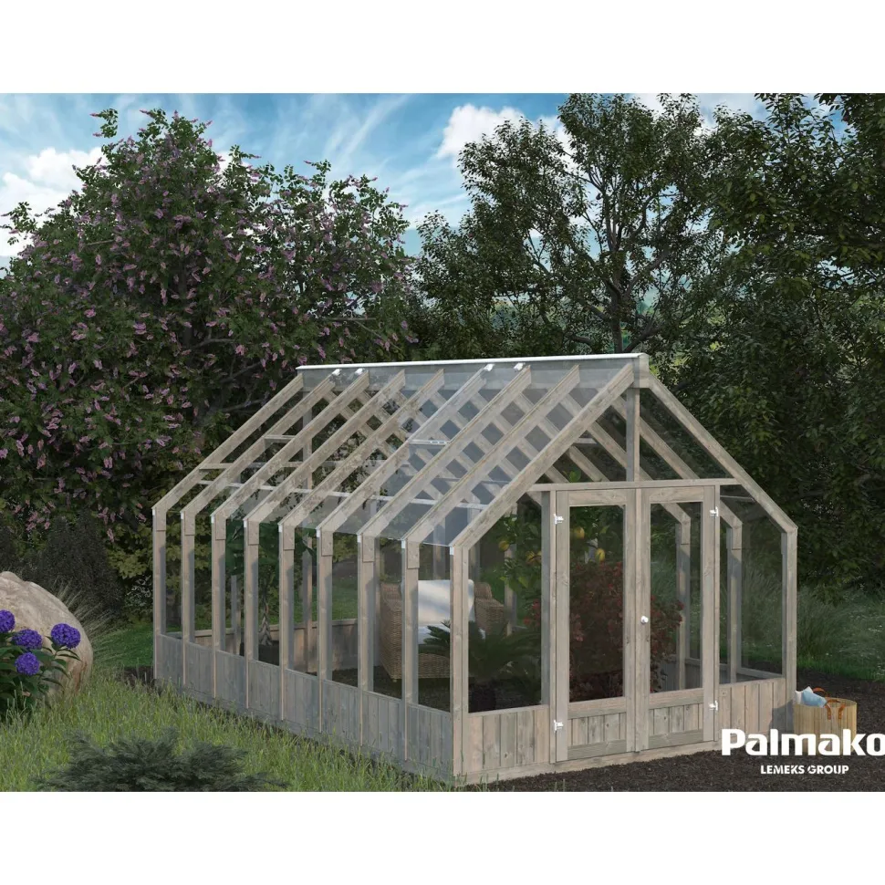 Kasvihuone Palmako Emilia 13,8 m² turvalasi puurunko