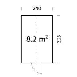 Kasvihuone Palmako Emilia 8,2 m2, turvalasi, puurunko