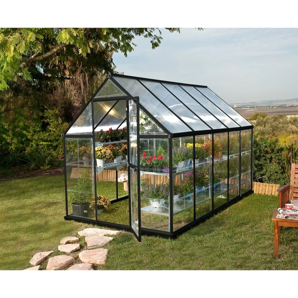 Kasvihuone Palram-Canopia Hybrid 5,7 m² 6x10 ft harmaa